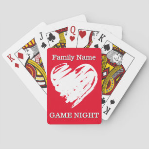 Hearts Family Game Night Fun Personalised Playing Cards