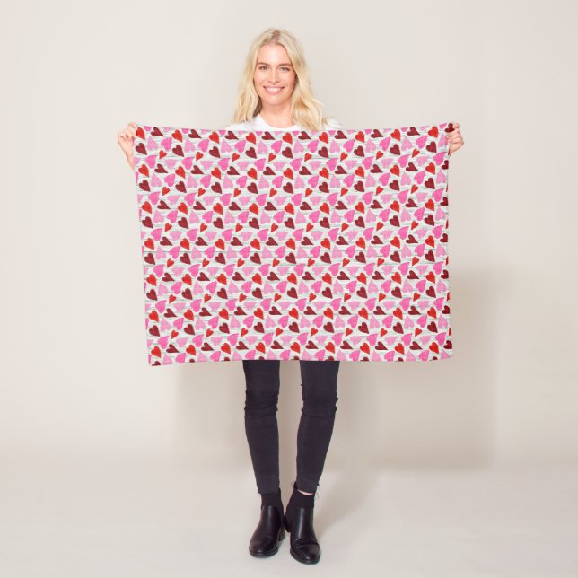 Hearts Fleece Blanket (In Situ)