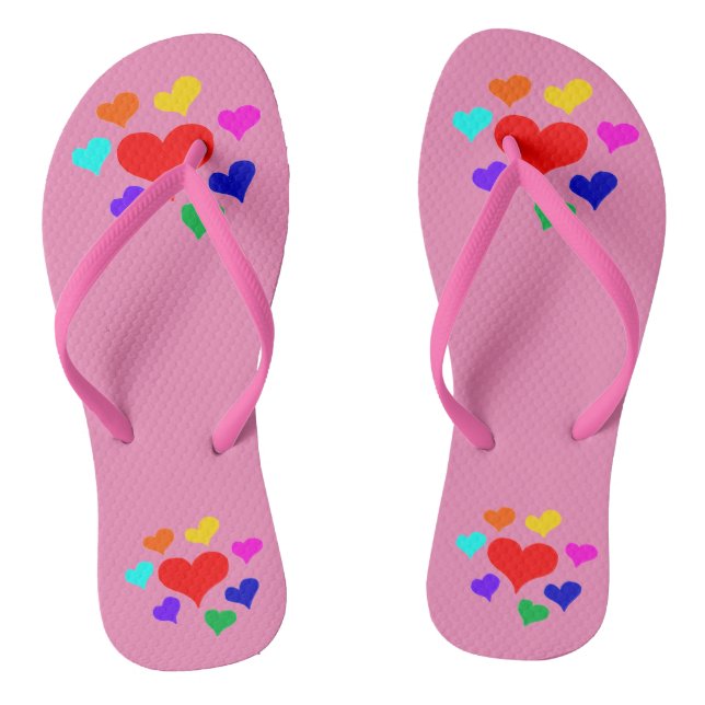 Hearts Flip Flops (Footbed)