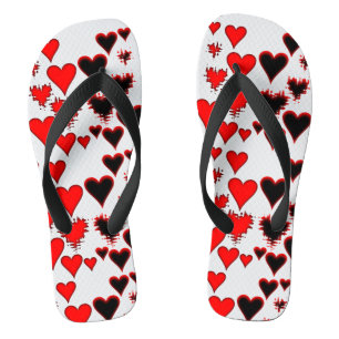 Hearts Flip Flops