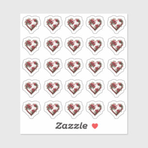 Hearts Floral Wedding Flower Envelope Stickers