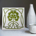 Hearts Flower Art Nouveau Vintage Decor Wessel Cer Tile<br><div class="desc">This heart-shaped floral ornament was designed by Wessel Manufacture ca. 1900. Welcome to CreaTile! Here you will find handmade tile designs that I have personally crafted and vintage ceramic and porcelain clay tiles, whether stained or natural. I love to design tile and ceramic products, hoping to give you a way...</div>