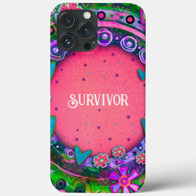 Hearts Flowers Customisable Inspirivity Survivor Case-Mate iPhone Case (Back)