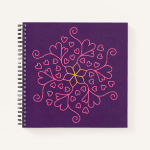 Hearts & Flowers Mandala-Inspired Notebook