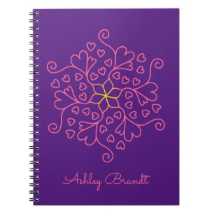 Hearts & Flowers Mandala-Inspired Notebook