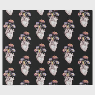 Hearts Flowers Pattern                             Wrapping Paper