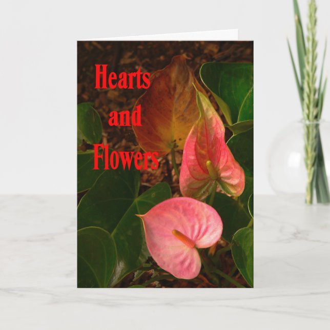Hearts & Flowers Valentine's Day Card (Front)