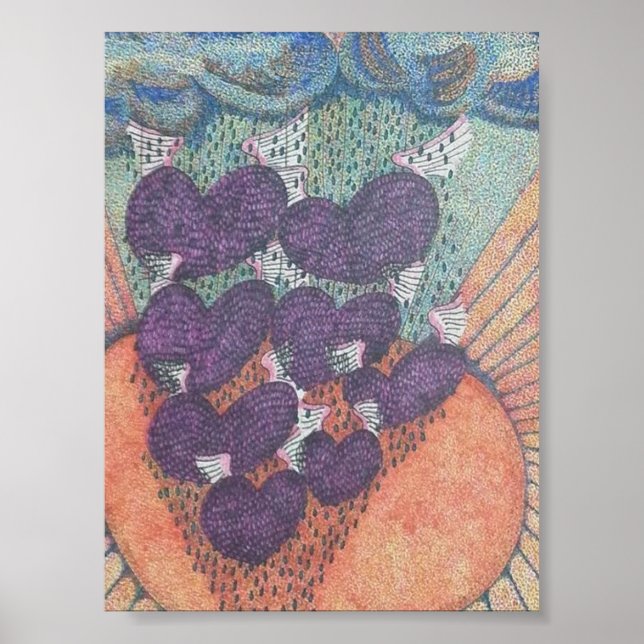 hearts fly away very unique art poster (Front)