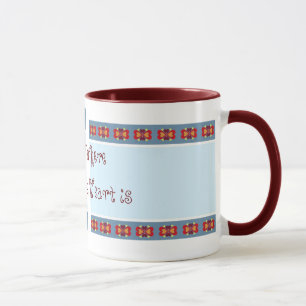 Hearts Folk Background by Yana Ray ceramic mug