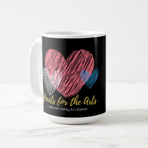 Hearts for the Arts, Pink Heart, Personalised Coffee Mug