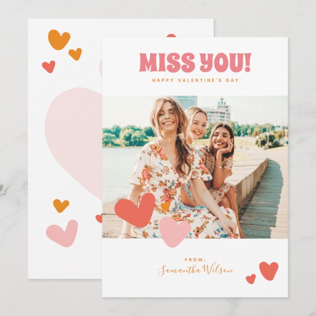 Hearts Forever Photo Greeting Card (Front/Back)