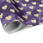 Hearts Foxier Gold Violet Purple Velvet Eggplant Wrapping Paper<br><div class="desc">Minimalism and Elegance 

Glam and Chic Delicate Wrapping Paper</div>