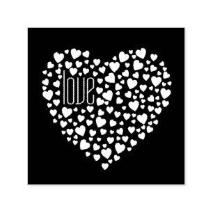 Hearts Full of Hearts Love White Self-inking Stamp
