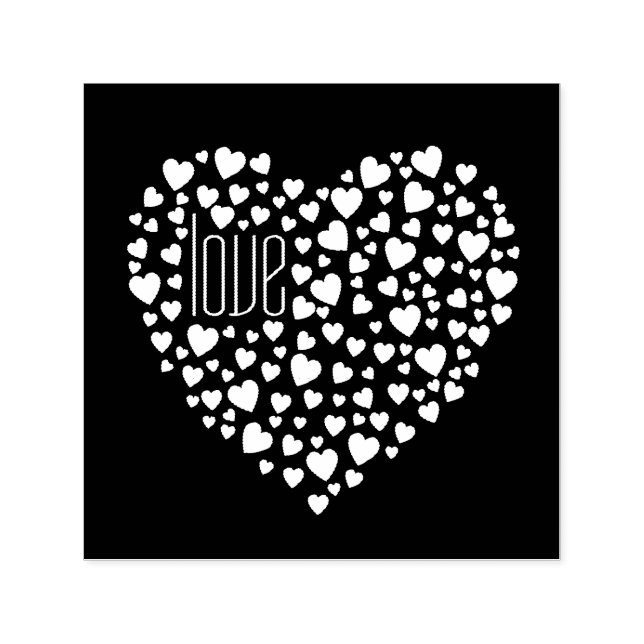 Hearts Full of Hearts Love White Self-inking Stamp (Design)
