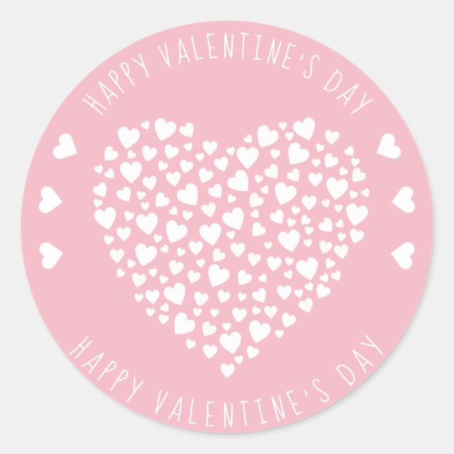 Hearts Full of Hearts Valentine's Day Classic Round Sticker (Front)