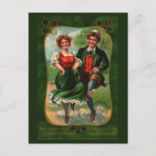 Hearts Full Of Joy Vintage Postcard (Front)