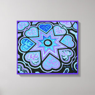 'Hearts Full of Love' Panel Print (Brights) (Blue)