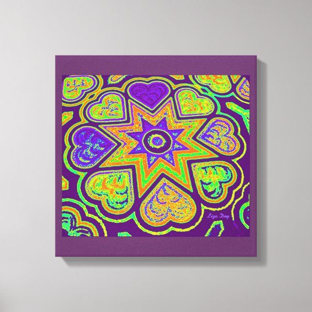 'Hearts Full of Love' Panel Print (Brights)(Prple) (Front)
