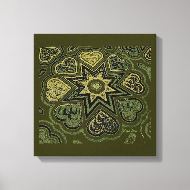 'Hearts Full of Love' Panel Print (Rustics)(Olive) (Front)