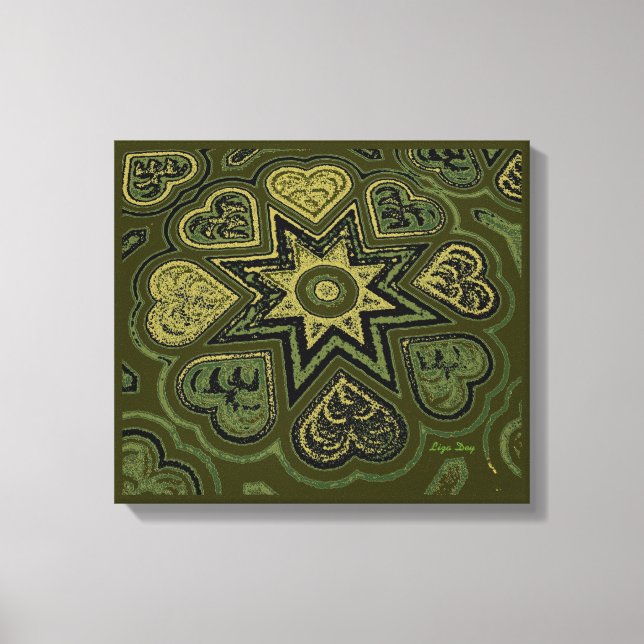 'Hearts Full of Love' Panel Print (Rustics)(Olive) (Front)