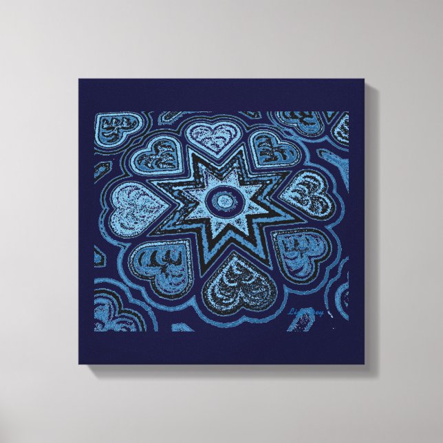 'Hearts Full of Love' Panel Prnt (Rustics) (Blue) Canvas Print (Front)
