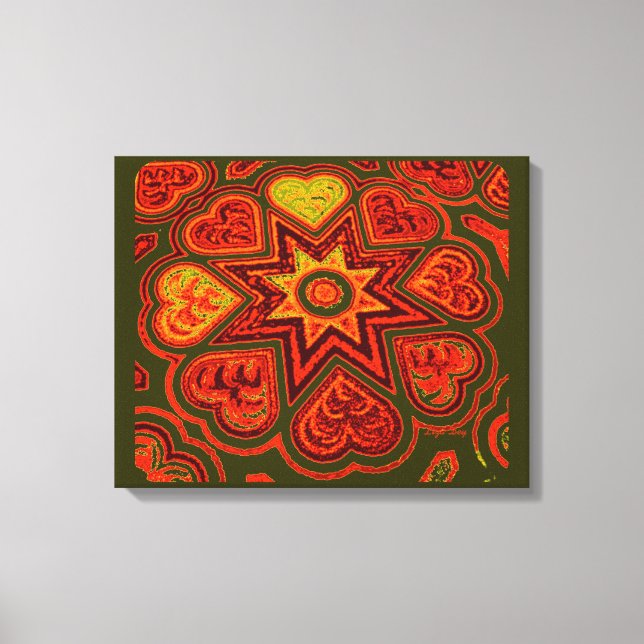 'Hearts Full of Love' Panel Prnt (Rustics)(Orange) Canvas Print (Front)