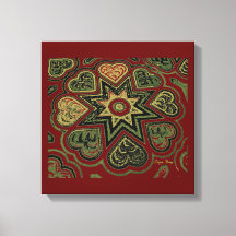 'Hearts Full of Love' Panel (Rustics) (Burgundy)