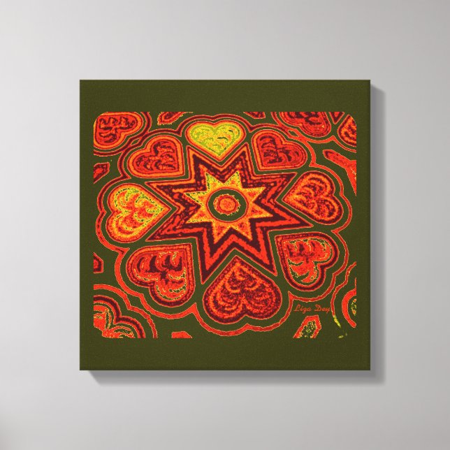 'Hearts Full of Love' Panel (Rustics)(Orange) Canvas Print (Front)