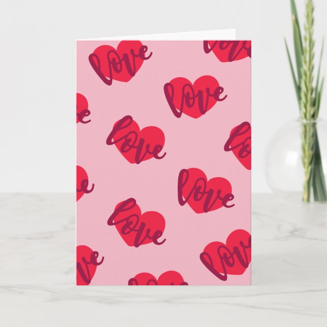 Hearts Full of Love Valentine's Day Holiday Card (Front)