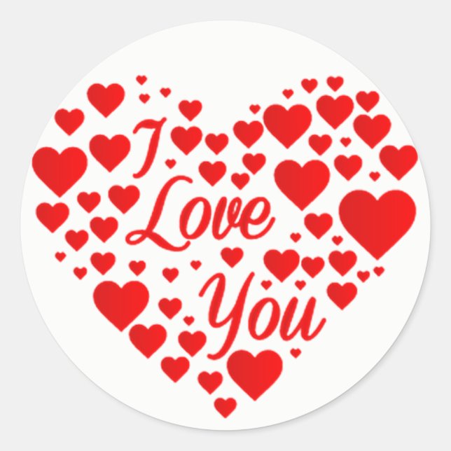 ***HEARTS GALORE*** CLASSIC ROUND STICKER (Front)
