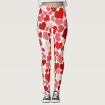 Hearts Galore Leggings<br><div class="desc">Lots of hearts,  in different shades of red,  brown,  and pink.</div>