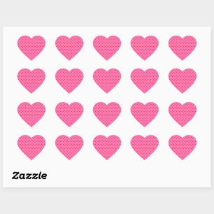 Hearts Galore, red hearts on pink, Heart Sticker