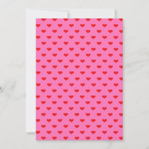 Hearts Galore, red hearts on pink, Holiday Card