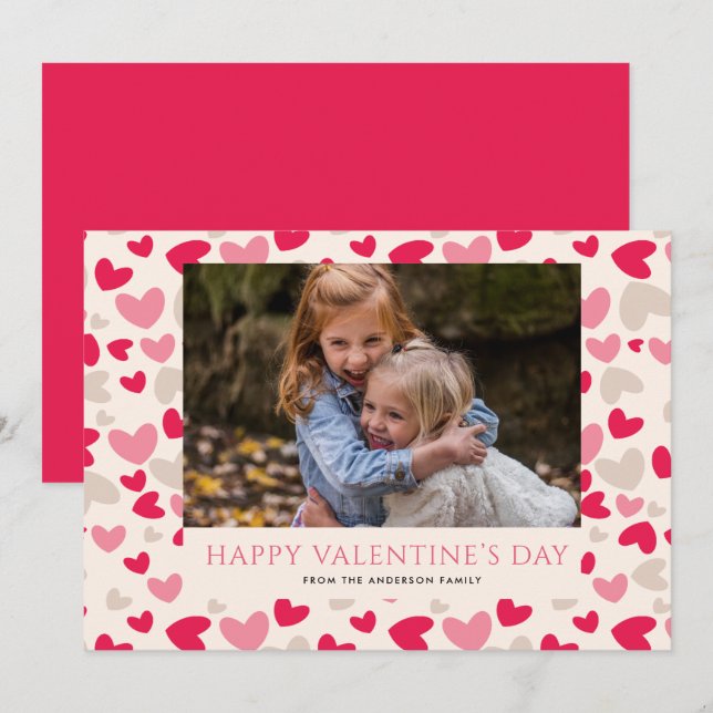 Hearts Galore Valentine's Day Photo Cards (Front/Back)