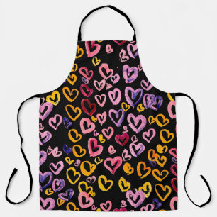 Hearts Galore: Watercolor Seamless Pattern Apron