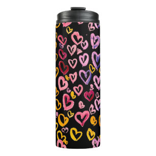 Hearts Galore: Watercolor Seamless Pattern Thermal Tumbler