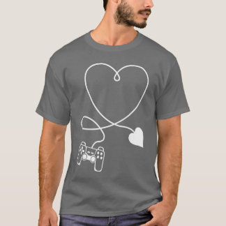 Hearts Gaming Controllers Video Game Gamers Gamer T-Shirt