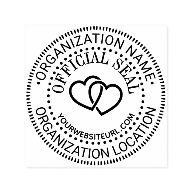 Hearts Generic Custom Official Seal Name Loc URL Self-inking Stamp (Design)