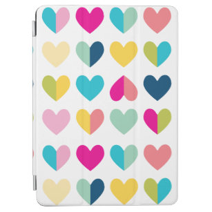 HEARTS geometric pattern colourful modern rainbow iPad Air Cover