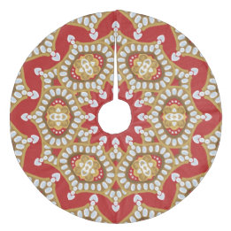 Hearts & Gingerbread Christmas Fleece Tree Skirt