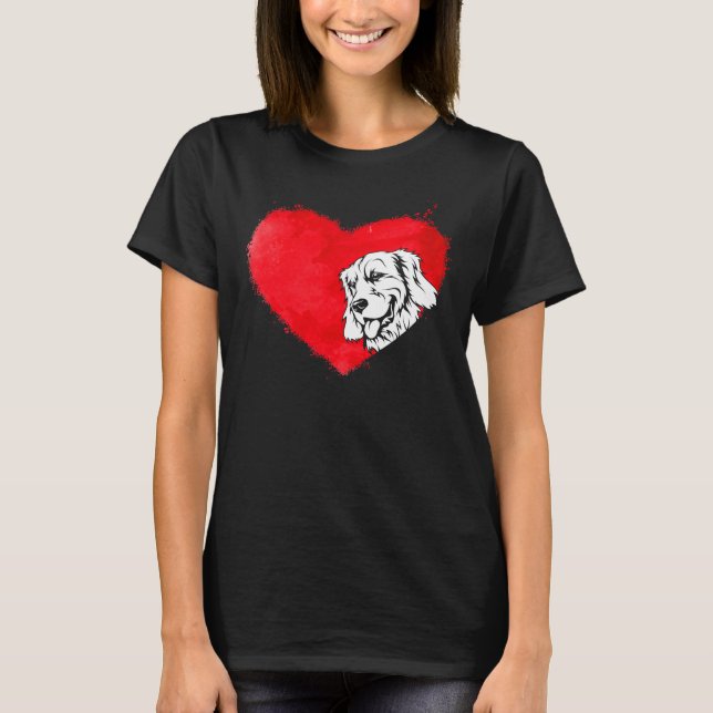 Hearts Golden Retriever Dog Puppy T-Shirt (Front)