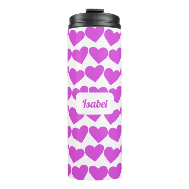 HEARTS Groovy Valentine CUSTOM Bridesmaid Gift Thermal Tumbler (Front)