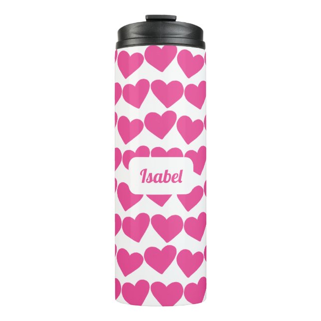 HEARTS Groovy Valentine CUSTOM Bridesmaid Gift Thermal Tumbler (Front)