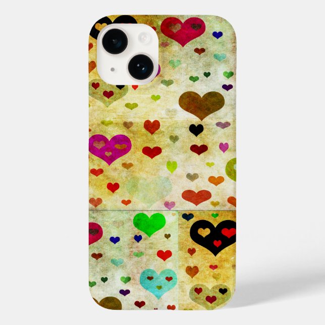 Hearts-Grunged by Shirley Taylor Case-Mate iPhone Case (Back)