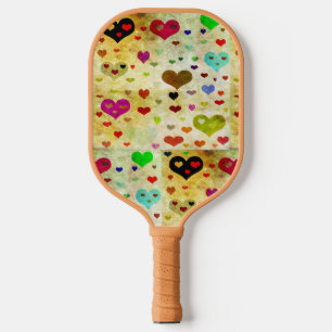Hearts-Grunged by Shirley Taylor Pickleball Paddle