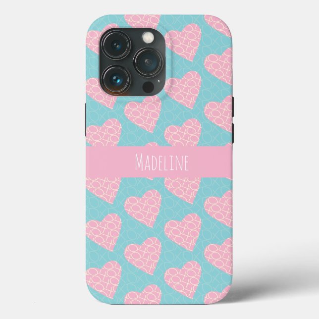 Hearts Hand Drawn Valentine's Day Pattern Pink  Case-Mate iPhone Case (Back)