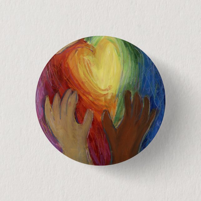 Hearts & Hands Diversity Hearts DEl Button or Pins (Front)