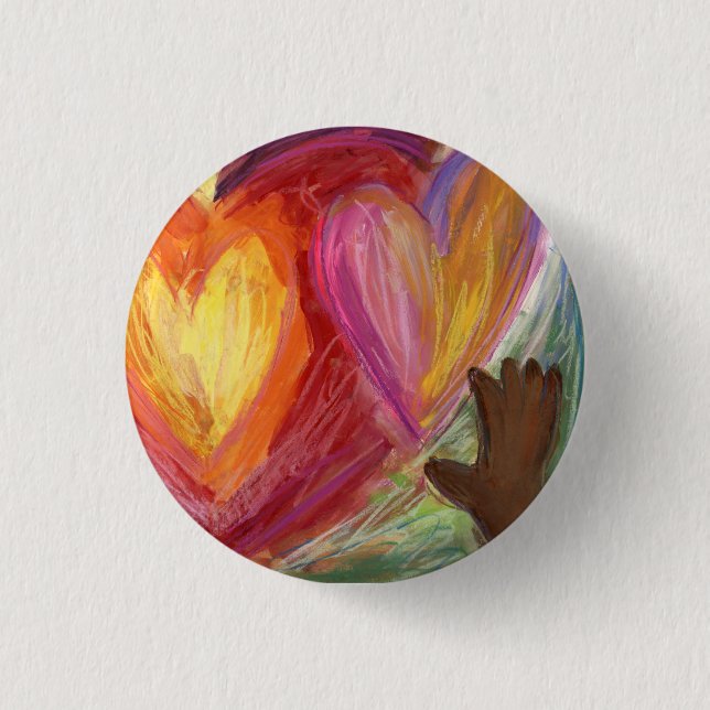 Hearts & Hands Diversity Love Lapel Pin Buttons (Front)