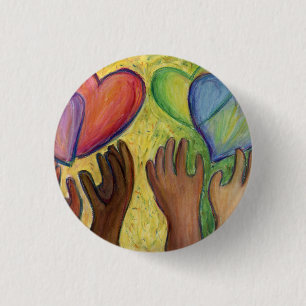 Hearts & Hands Diversity Love Lapel Pin or Buttons