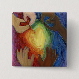 Hearts & Hands Diversity Love Lapel Pin or Buttons
